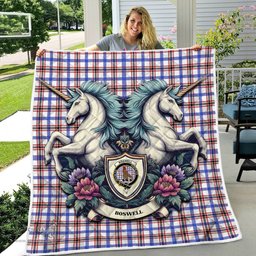Scottish Boswell Clan Badge Tartan Royal Scottish Unicorn Tartan Quilt