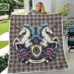 Scottish Borthwick Clan Badge Tartan Royal Scottish Unicorn Tartan Quilt