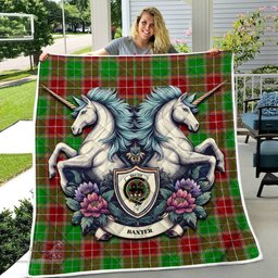 Scottish Baxter Clan Badge Tartan Royal Scottish Unicorn Tartan Quilt