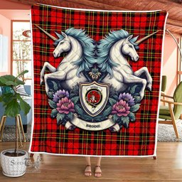 Scottish Brodie Clan Badge Tartan Royal Scottish Unicorn Tartan Quilt