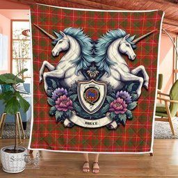 Scottish Bruce Clan Badge Tartan Royal Scottish Unicorn Tartan Quilt