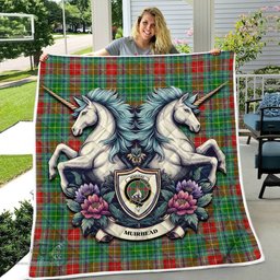 Scottish Muirhead Clan Badge Tartan Royal Scottish Unicorn Tartan Quilt