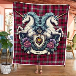 Scottish Little Clan Badge Tartan Royal Scottish Unicorn Tartan Quilt