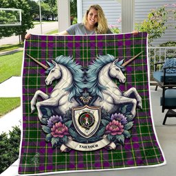 Scottish Tailyour Clan Badge Tartan Royal Scottish Unicorn Tartan Quilt