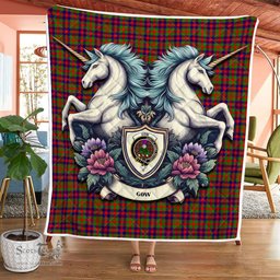 Scottish Gow Of Skeoch Clan Badge Tartan Royal Scottish Unicorn Tartan Quilt