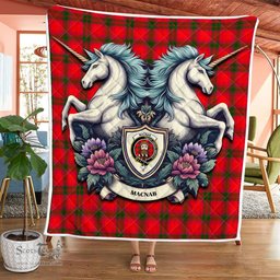Scottish Macnab Clan Badge Tartan Royal Scottish Unicorn Tartan Quilt
