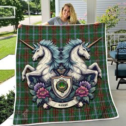 Scottish Gayre Clan Badge Tartan Royal Scottish Unicorn Tartan Quilt