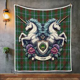 Scottish Gayre Clan Badge Tartan Royal Scottish Unicorn Tartan Quilt
