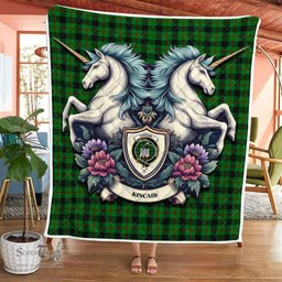 Scottish Kincaid Clan Badge Tartan Royal Scottish Unicorn Tartan Quilt