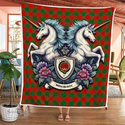 Scottish Moncreiffe Clan Badge Tartan Royal Scottish Unicorn Tartan Quilt