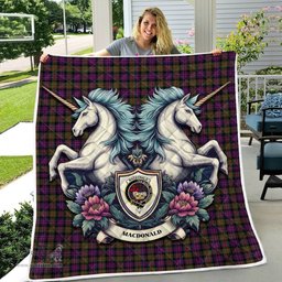 Scottish Macdonald Donald Clan Badge Tartan Royal Scottish Unicorn Tartan Quilt