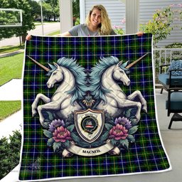 Scottish Macneil Of Barra Clan Badge Tartan Royal Scottish Unicorn Tartan Quilt