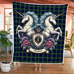 Scottish Meldrum Clan Badge Tartan Royal Scottish Unicorn Tartan Quilt