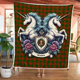 Scottish Menzies Clan Badge Tartan Royal Scottish Unicorn Tartan Quilt