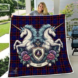 Scottish Home Clan Badge Tartan Royal Scottish Unicorn Tartan Quilt