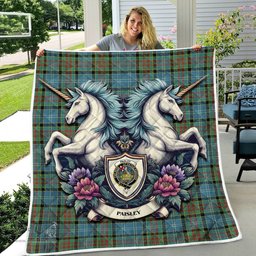 Scottish Paisley Clan Badge Tartan Royal Scottish Unicorn Tartan Quilt