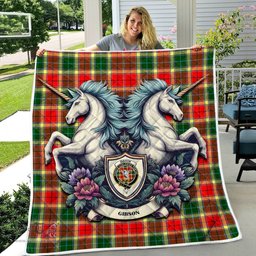Scottish Gibson Clan Badge Tartan Royal Scottish Unicorn Tartan Quilt