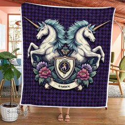 Scottish Garden Clan Badge Tartan Royal Scottish Unicorn Tartan Quilt