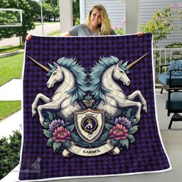 Scottish Garden Clan Badge Tartan Royal Scottish Unicorn Tartan Quilt