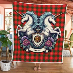 Scottish Macfie Of Dreghorn Clan Badge Tartan Royal Scottish Unicorn Tartan Quilt