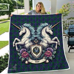 Scottish Hope Clan Badge Tartan Royal Scottish Unicorn Tartan Quilt