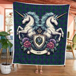 Scottish Hope Clan Badge Tartan Royal Scottish Unicorn Tartan Quilt