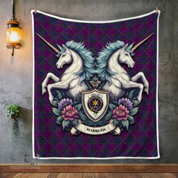 Scottish Wardlaw Clan Badge Tartan Royal Scottish Unicorn Tartan Quilt