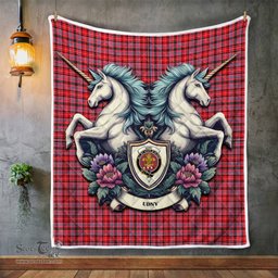 Scottish Udny Clan Badge Tartan Royal Scottish Unicorn Tartan Quilt