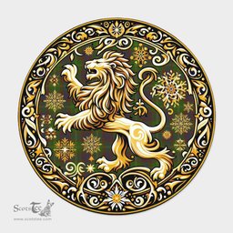 Scottish Durie Tartan Rug Scottish Lion Round Rugs