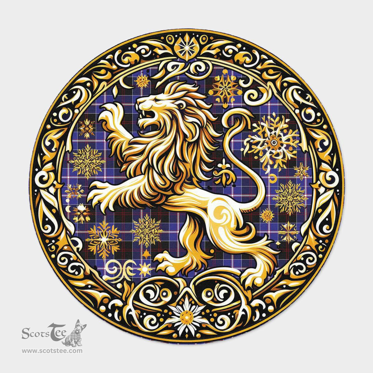 Scottish Dunlop Tartan Rug Scottish Lion Round Rugs
