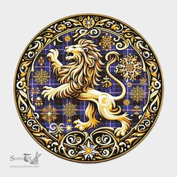 Scottish Dunlop Tartan Rug Scottish Lion Round Rugs