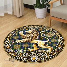Scottish Baillie Tartan Rug Scottish Lion Round Rugs
