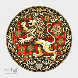 Scottish Dunbar Tartan Rug Scottish Lion Round Rugs