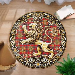 Scottish Binning Of Wallifoord Tartan Rug Scottish Lion Round Rugs