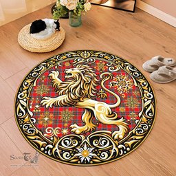 Scottish Binning Of Wallifoord Tartan Rug Scottish Lion Round Rugs