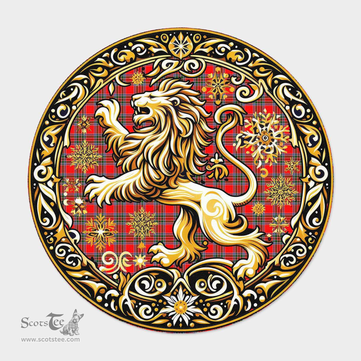 Scottish Binning Of Wallifoord Tartan Rug Scottish Lion Round Rugs