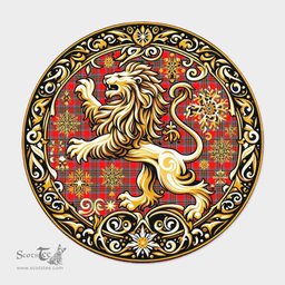 Scottish Binning Of Wallifoord Tartan Rug Scottish Lion Round Rugs