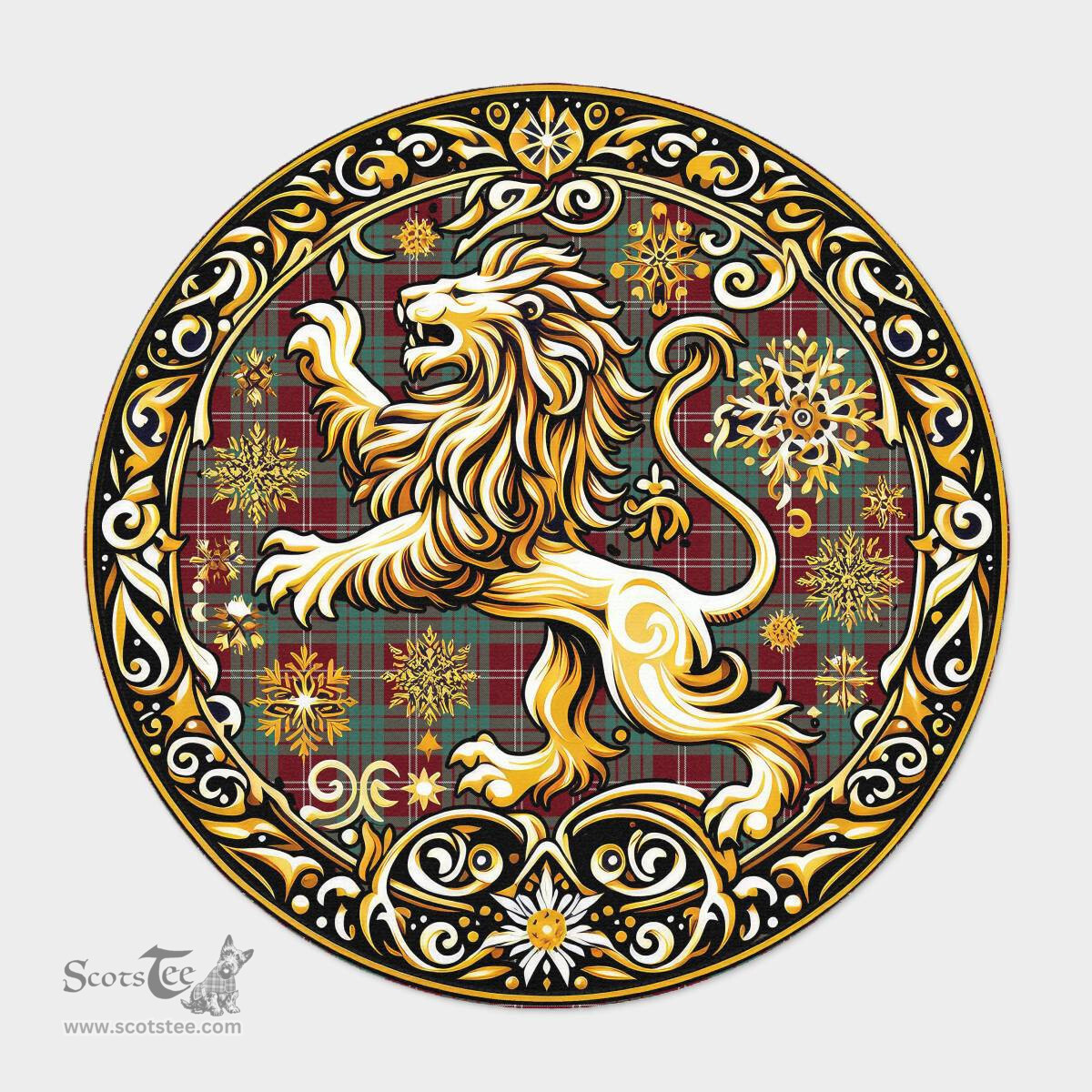 Scottish Crawford Tartan Rug Scottish Lion Round Rugs