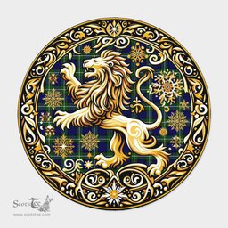 Scottish Forbes Tartan Rug Scottish Lion Round Rugs