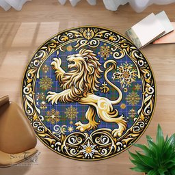 Scottish Edmonstone Of Duntreath Tartan Rug Scottish Lion Round Rugs