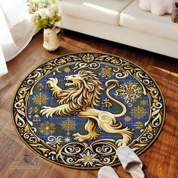 Scottish Edmonstone Of Duntreath Tartan Rug Scottish Lion Round Rugs