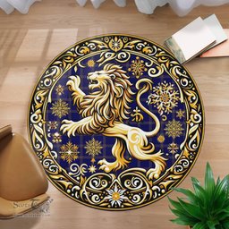 Scottish Crichton Tartan Rug Scottish Lion Round Rugs