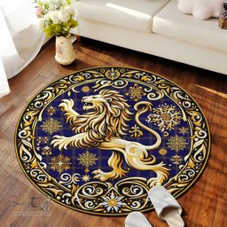 Scottish Crichton Tartan Rug Scottish Lion Round Rugs