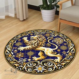Scottish Crichton Tartan Rug Scottish Lion Round Rugs