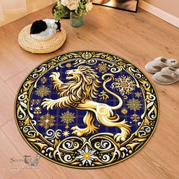 Scottish Crichton Tartan Rug Scottish Lion Round Rugs