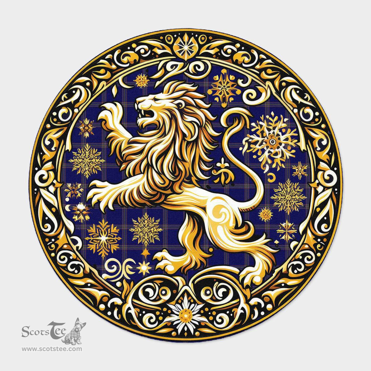 Scottish Crichton Tartan Rug Scottish Lion Round Rugs