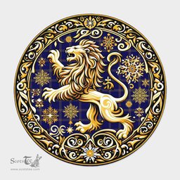 Scottish Crichton Tartan Rug Scottish Lion Round Rugs