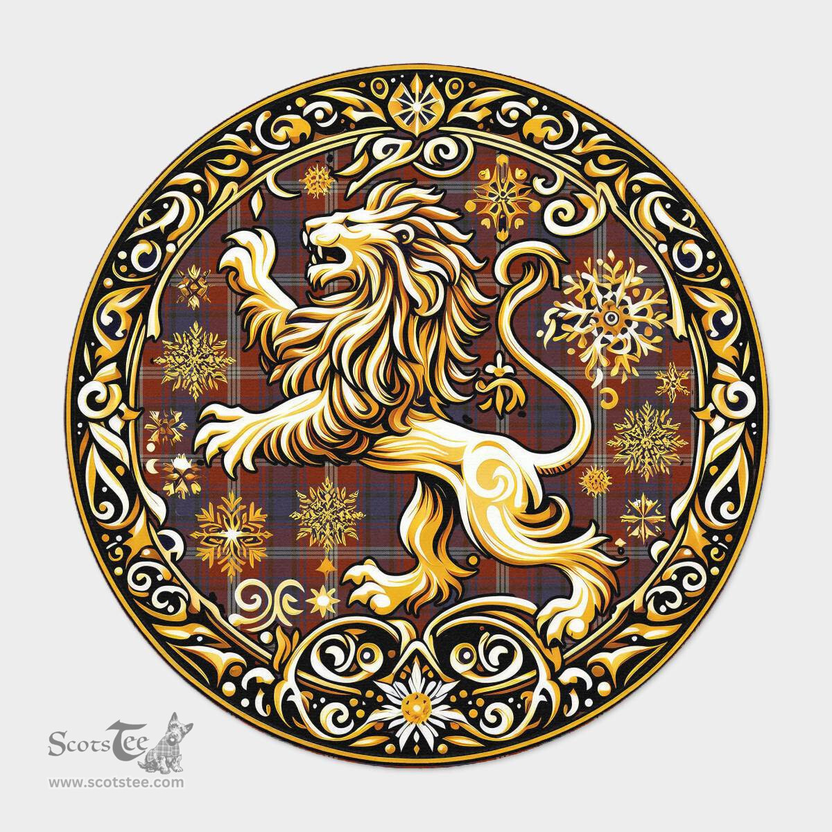 Scottish Ainslie Tartan Rug Scottish Lion Round Rugs