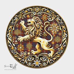 Scottish Ainslie Tartan Rug Scottish Lion Round Rugs