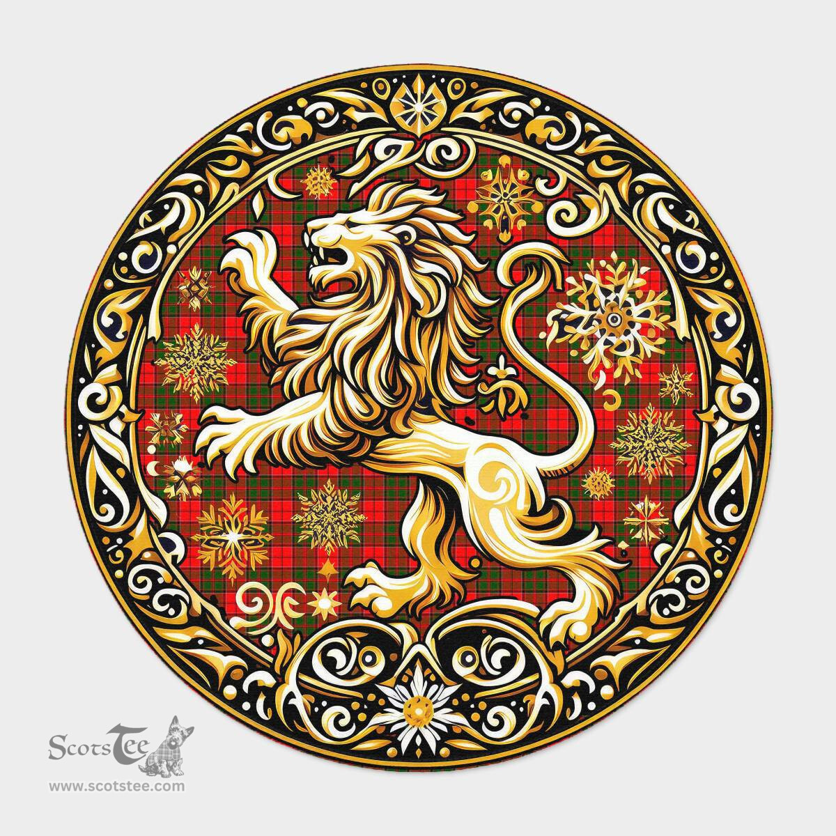 Scottish Cairns Tartan Rug Scottish Lion Round Rugs